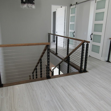 Cable Railing & White Oak Stair in Viera FL--Blakeley Res