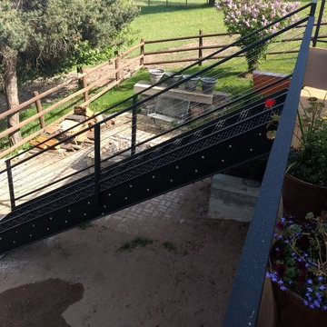 Cable Railings & Steel Stair on New Deck