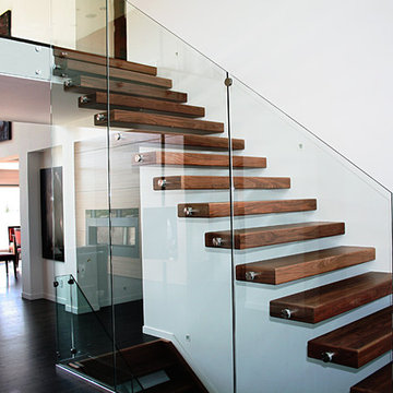Cantilevered Stair with Glass Rail