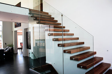 Cantilevered Stair with Glass Rail