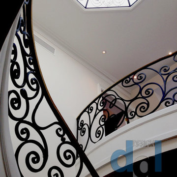 Caribou Rd modern spiral solid brass and  wrought iron railing