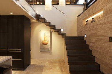 Inspiration for a contemporary staircase remodel in Orange County