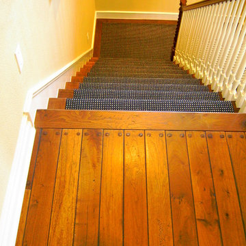Carpet Runner On Stair with Square Peg American Walnut