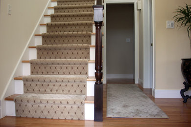 Example of a trendy staircase design in Bridgeport