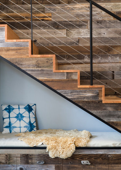 Rustic Staircase by Atmosphere Design Build
