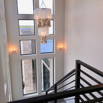 chandelier in stairwell