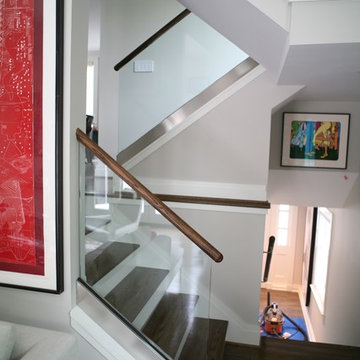 Channel mounted glass railing