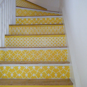 Cheerful Stenciled Stairs