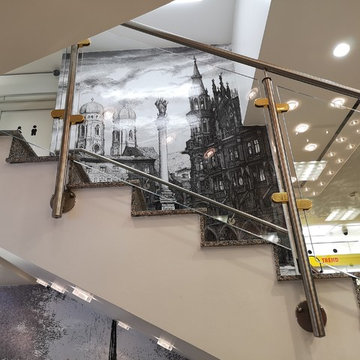 Choice of High-end Shopping Malls:Titanium plating Glass Railing System