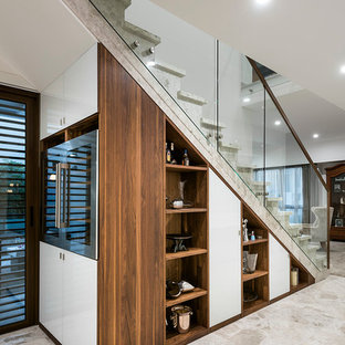 Design ideas for a contemporary straight staircase in Perth.
