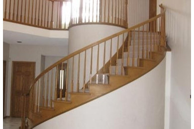 This is an example of a traditional staircase in Cleveland.