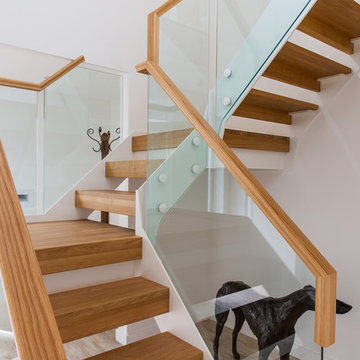 Coles Lane - Open Oak and White Steel Staircase