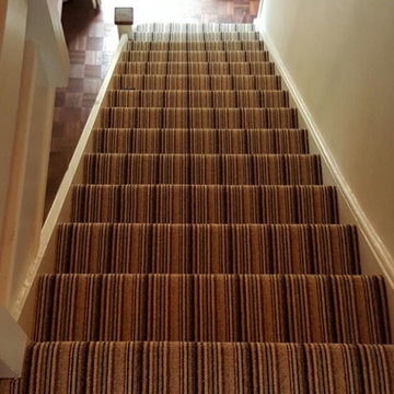 Colourful Stripey Carpet Installed to Stairs