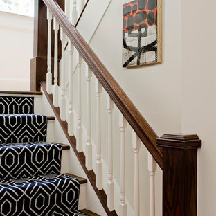 Inspiration for a transitional staircase remodel in Boston