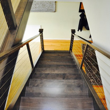Contemporary Rustic Staircase and Railing