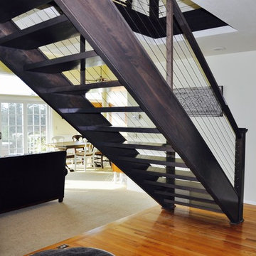 Contemporary Rustic Staircase and Railing