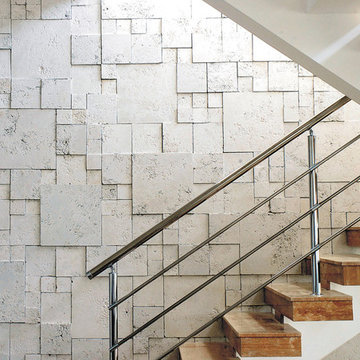 Contemporary stair wall with concrete wall panels