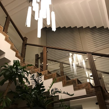 CONTEMPORARY STAIRCASE CHANDELIER - CONTEMPORARY - by GALILEE LIGHTING