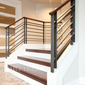 Contemporary Stairs & Mantel