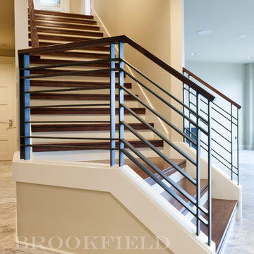 Contemporary Stairs & Mantel