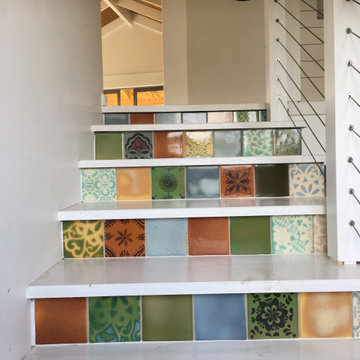 Contemporary Tiled Stair risers
