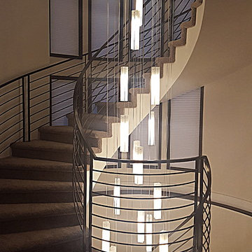 CONTEMPORARY TWO STORY FOYER CHANDELIER,MODERN ENTRY CHANDELIER FOR HIGH CEILING