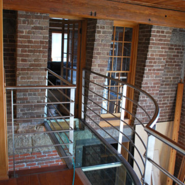 Cotton Mill Clock Tower Stainless Spiral and Railings
