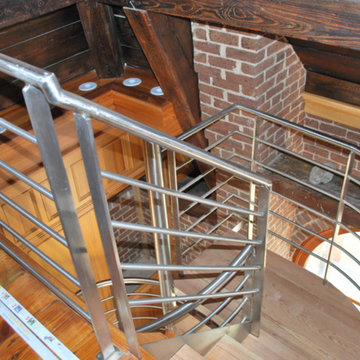 Cotton Mill Clock Tower Stainless Spiral and Railings