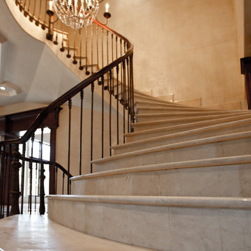 Crema Marfil marble stairs
