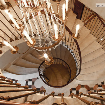 Crema Marfil marble stairs