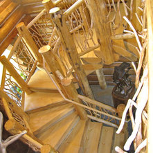 Rustic Staircase by B&B Builders