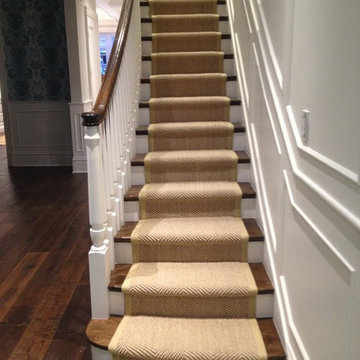 Crystal Lake, IL - Wool Custom Stair Runner with Wide Binding