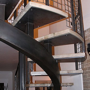 Curved Center-Stringer Stairs