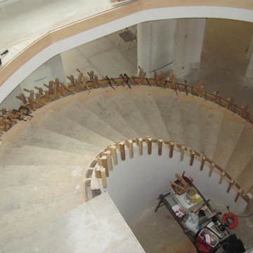 Curved Pecan Stair