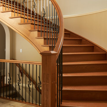 Curved White Oak Staircase Renovation