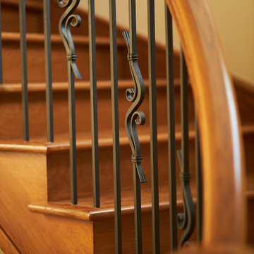 Curved White Oak Staircase Renovation