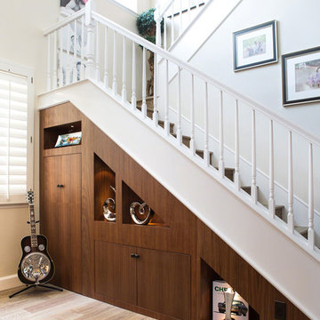 Custom Built-Ins Under Stairs