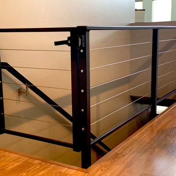 Custom cable railing with gate.