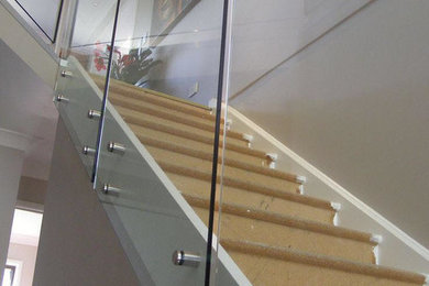 Custom Glass Railing on Stairs