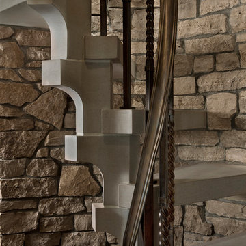 Custom Home Interior Design, Entertaining Area, Spiral Staircase