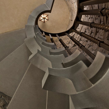 Custom Home Interior Design, Entertaining Area, Spiral Staircase