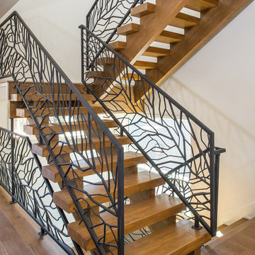 Custom iron staircase railing