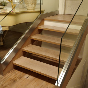 Custom milled Oak Stairs for a Woodland Hills home