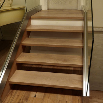 Custom milled Oak Stairs for a Woodland Hills home