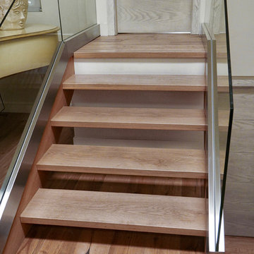 Custom milled Oak Stairs for a Woodland Hills home