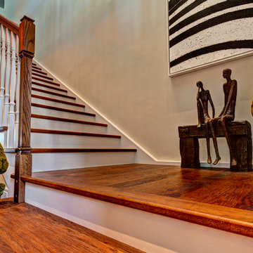 Custom Solid Hickory Floor and Stairs