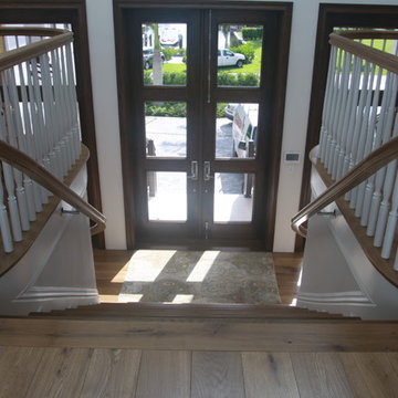 Custom Solid Smoked White Oak Floor and Stairs