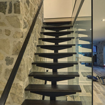 Custom Staircase with Glass Railings