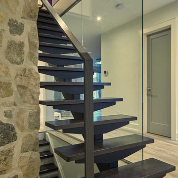 Custom Staircase with Glass Railings