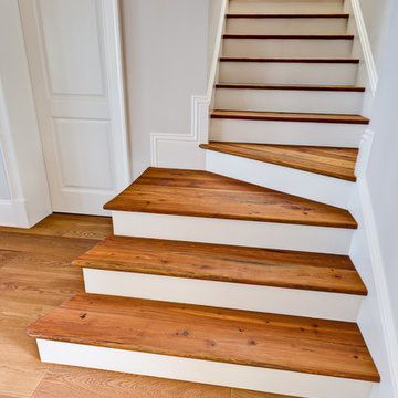 Custom Stairs made with Old Reclaimed Pine Beams